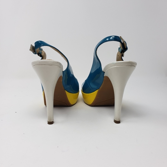 Nine West Iwanto Multi-color Slingback Platform Pu - Picture 2 of 6